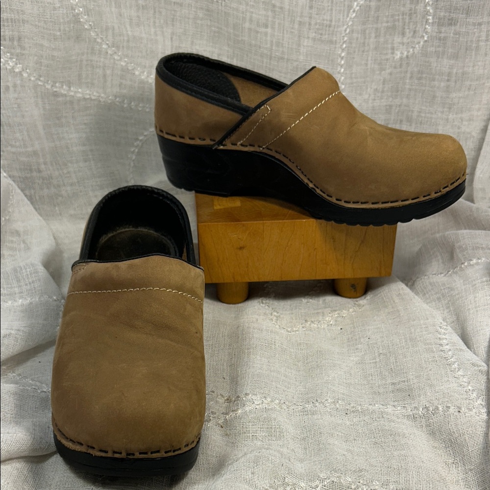 Italian made in Italy leather clogs wedges